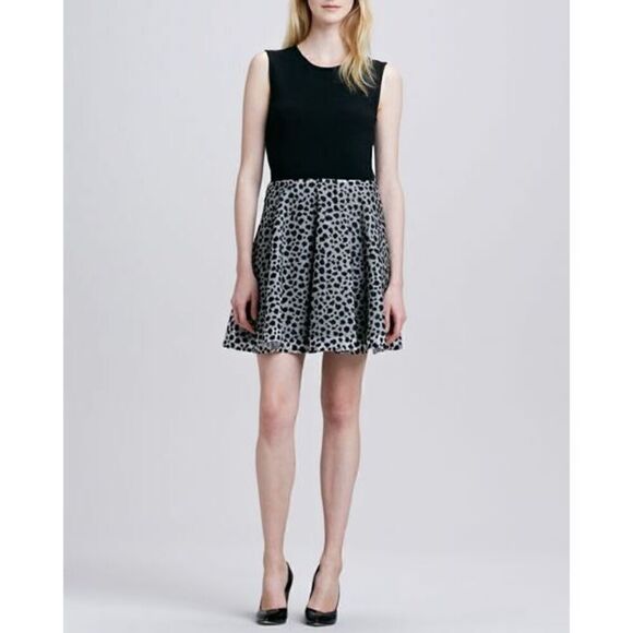 Diane von Furstenberg Jeannie Leopard Dots Combo Dress - Picture 1 of 6